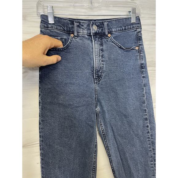 Express Jeans Womens 00 Blue Mom Jean Super High Rise Stretch Denim Skinny Pants - Picture 4 of 16